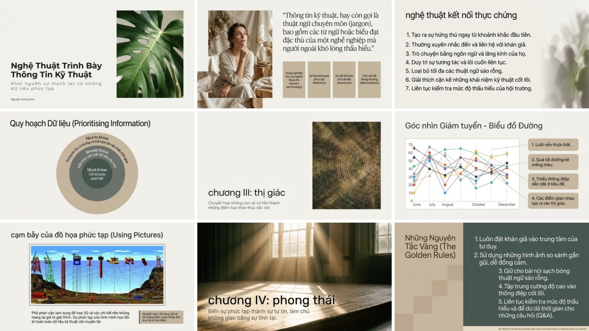 Ảnh mẫu slide phong cách Organic Editorial tạo bằng NotebookLM
