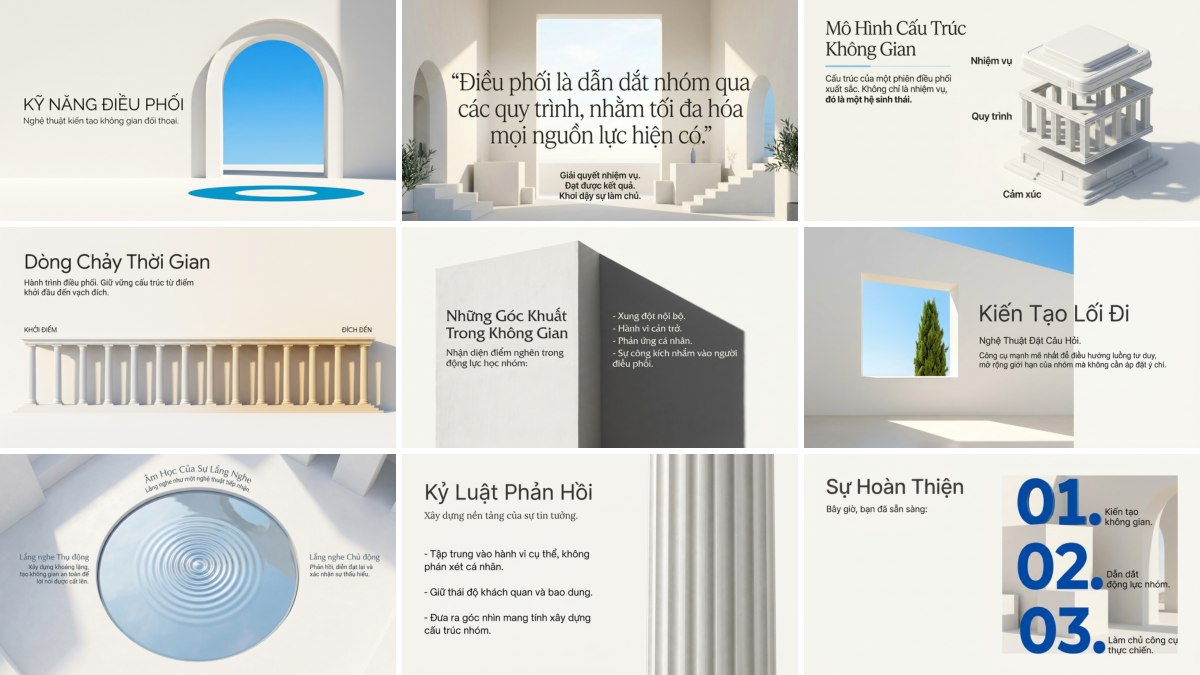 Ảnh mẫu slide phong cách Mediterranean Editorial tạo bằng NotebookLM