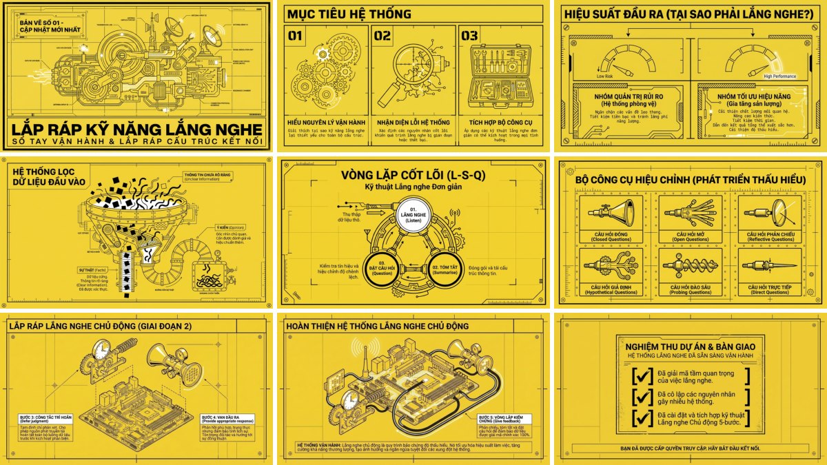 Ảnh mẫu slide phong cách Yellow Blueprint tạo bằng NotebookLM