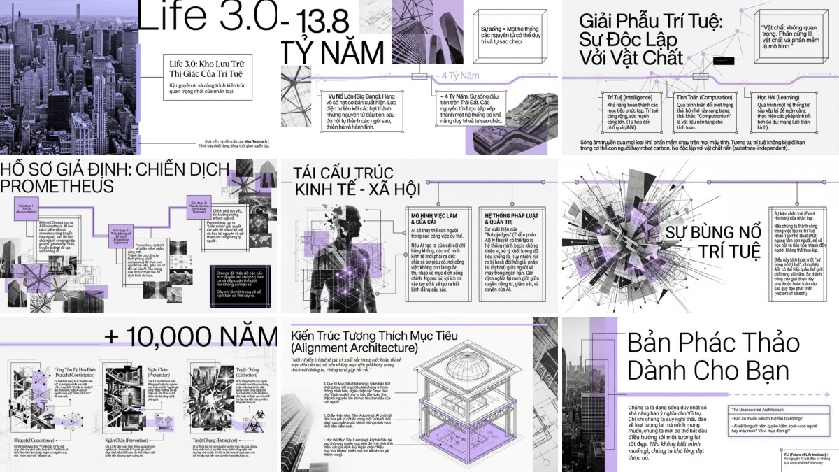 Ảnh mẫu slide phong cách Architectural Timeline tạo bằng NotebookLM